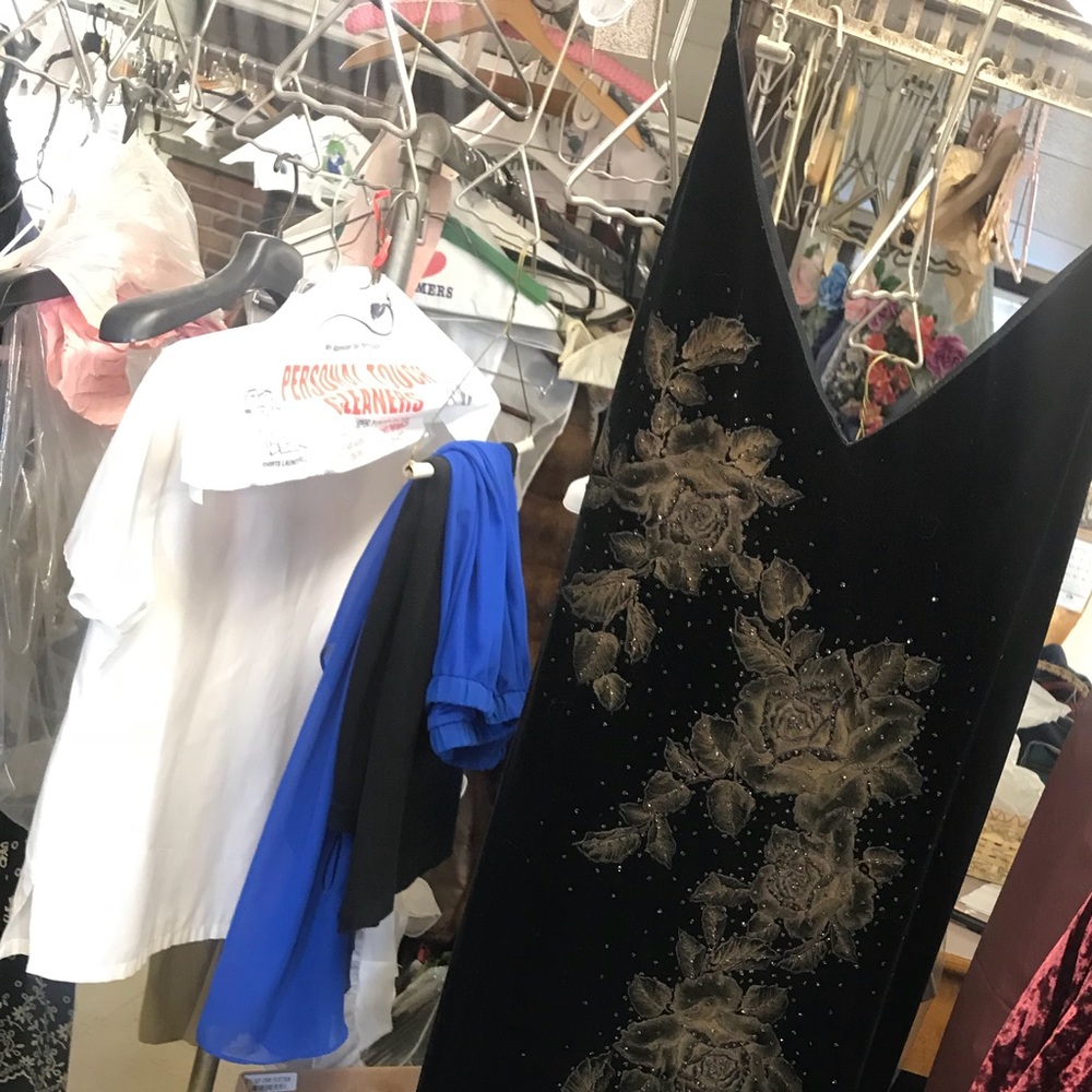 Black velour dress